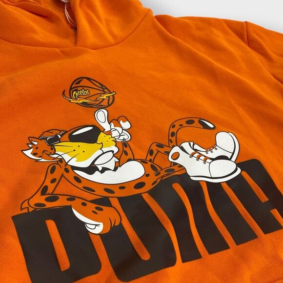 PUMA Hoops x Cheetos Orange Graphic Hoodie Mens size Large New with Tags - Picture 6 of 12